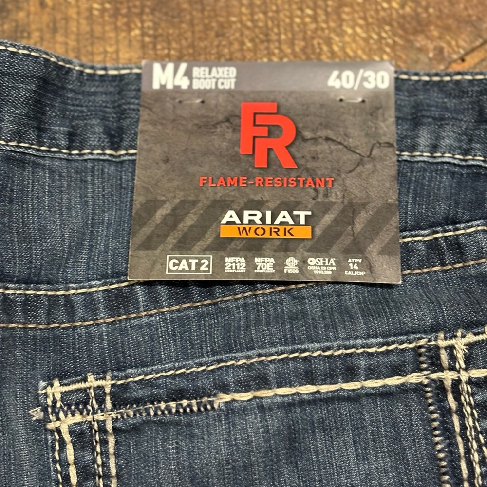 Ariat Men's Flame-Resistant Relaxed Boot Cut Jeans - Dark Blue